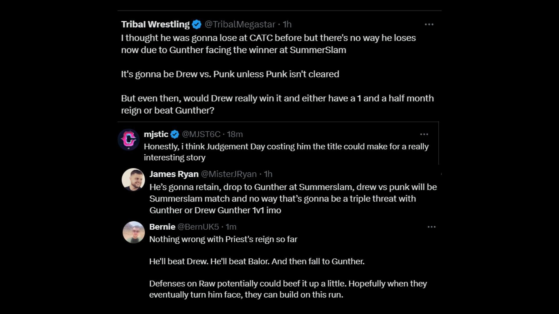 Fan reactions to Priest possibly dropping the belt